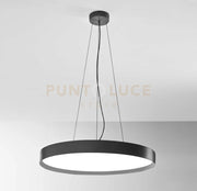AVA S/M -  LAMPADARIO A SOSPENSIONE NERO A LED 3000-4000K 8400-8800LM 80W+12W DOPPIA EMISSIONE DIMMERABILE D.80CM