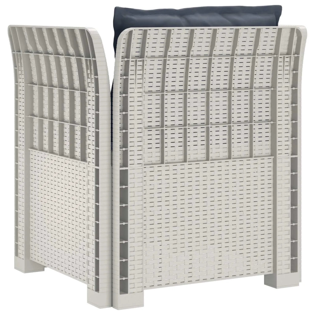 Sedia da giardino-Poltrona a 1 Posto con Cuscini Aspetto Rattan PP Bianco 343301
