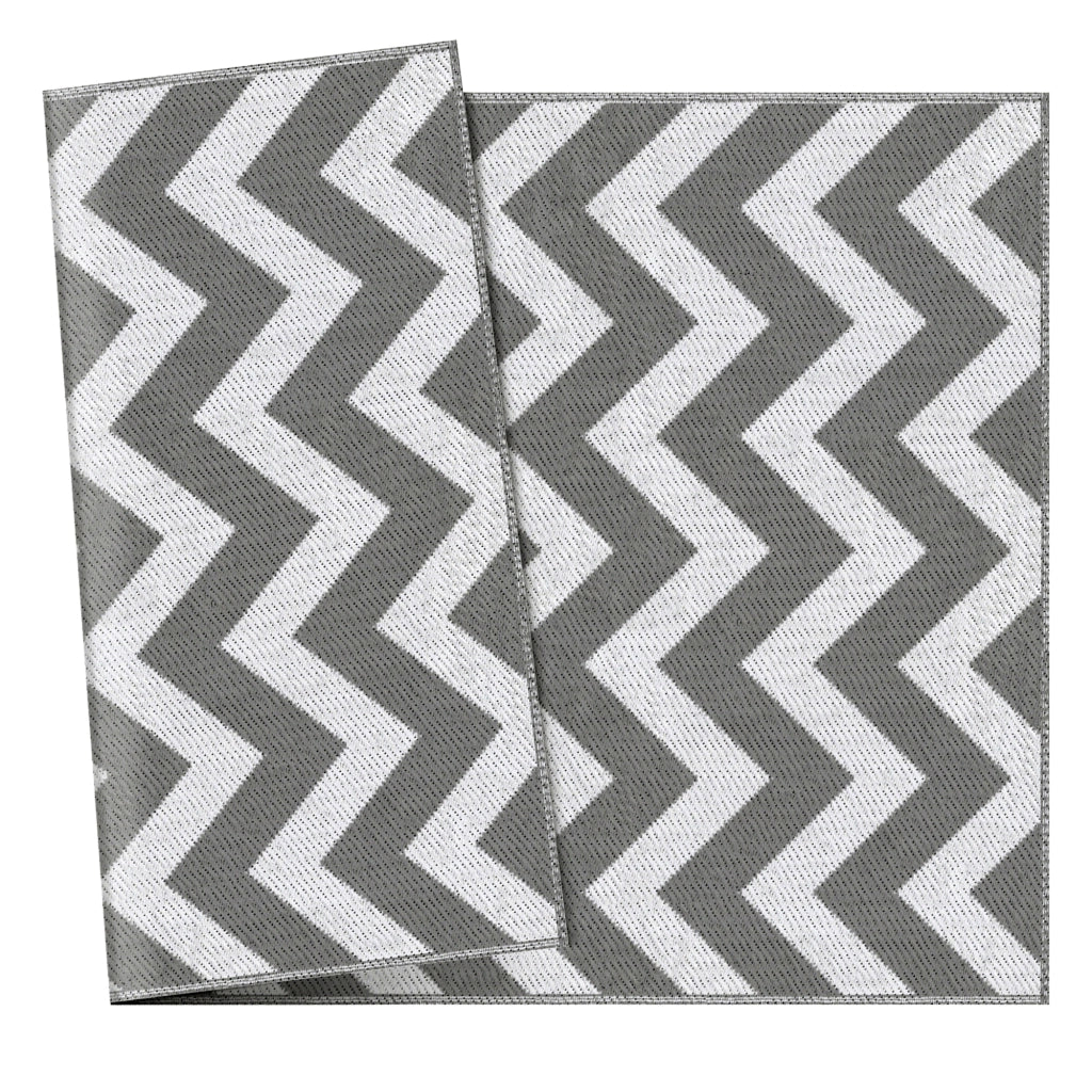 Tappeto da esterno reversibile in polipropilene 121x182 cm grigio chiaro per balcone, campeggio e picnic