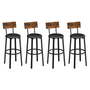Sgabelli da bar set da 2 sgabelli alti con seduta imbottita 39 x 39 x 100 cm poggiapiedi montaggio facile stile industriale per cucina o sala da pranzo nero 12_0004971