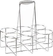 Sostegno flessa per 6 bottiglie - metallo cromato - argento - dimensioni: 31 x 31 x 21 cm
