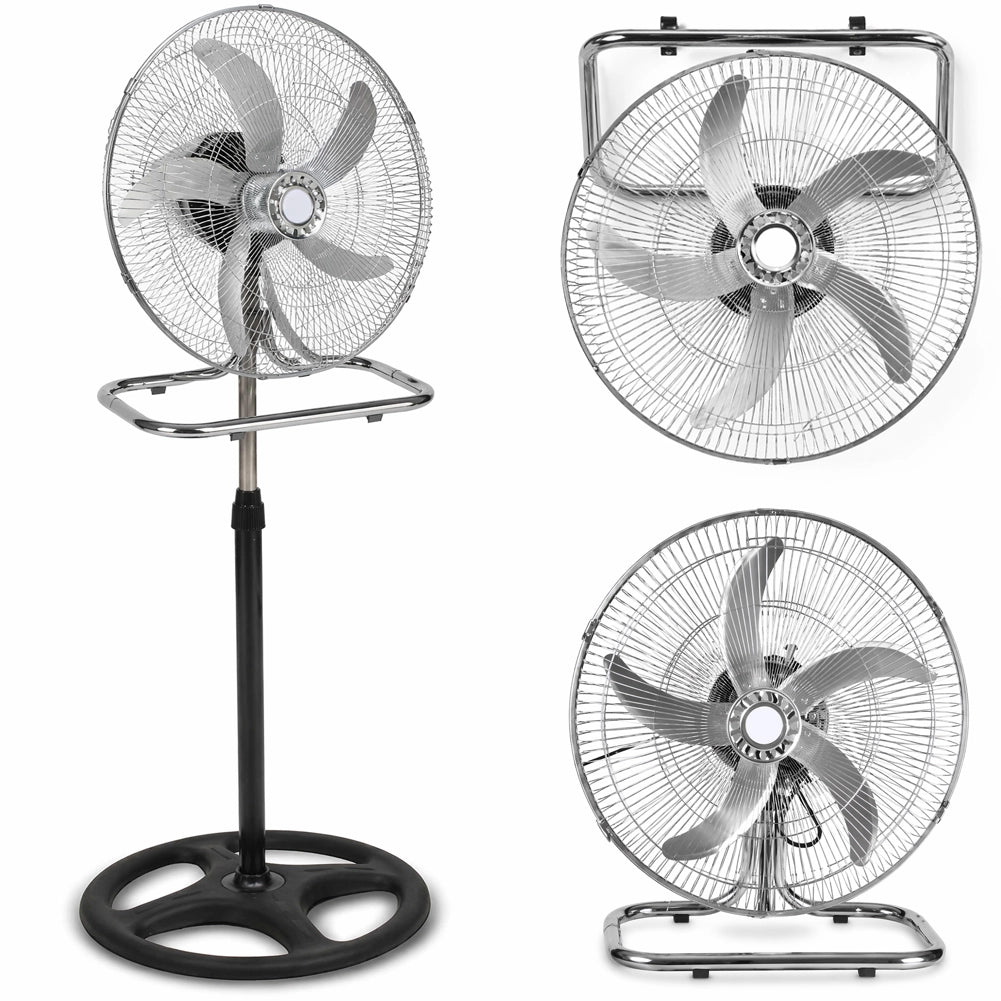 Ventilatore 3in1 Piantana Da tavolo Parete 3 Velocita Oscillazione 50W Pale 50cm