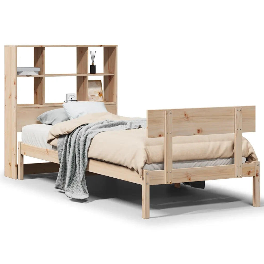 Letto Libreria senza Materasso 90x200 cm Legno Massello Pino 3321802