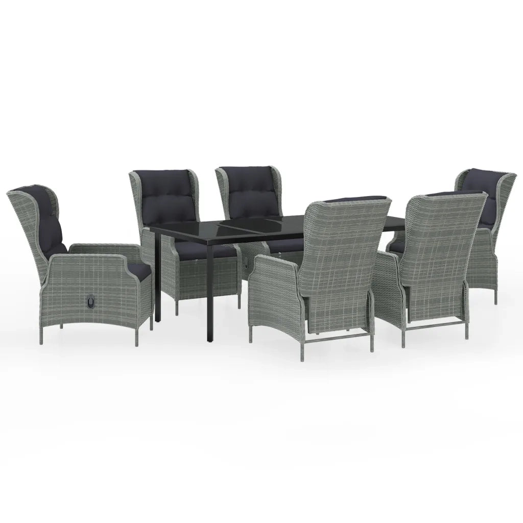 Set Mobili da Pranzo per Giardino 7 pz Grigio Chiaro cod mxl 41209