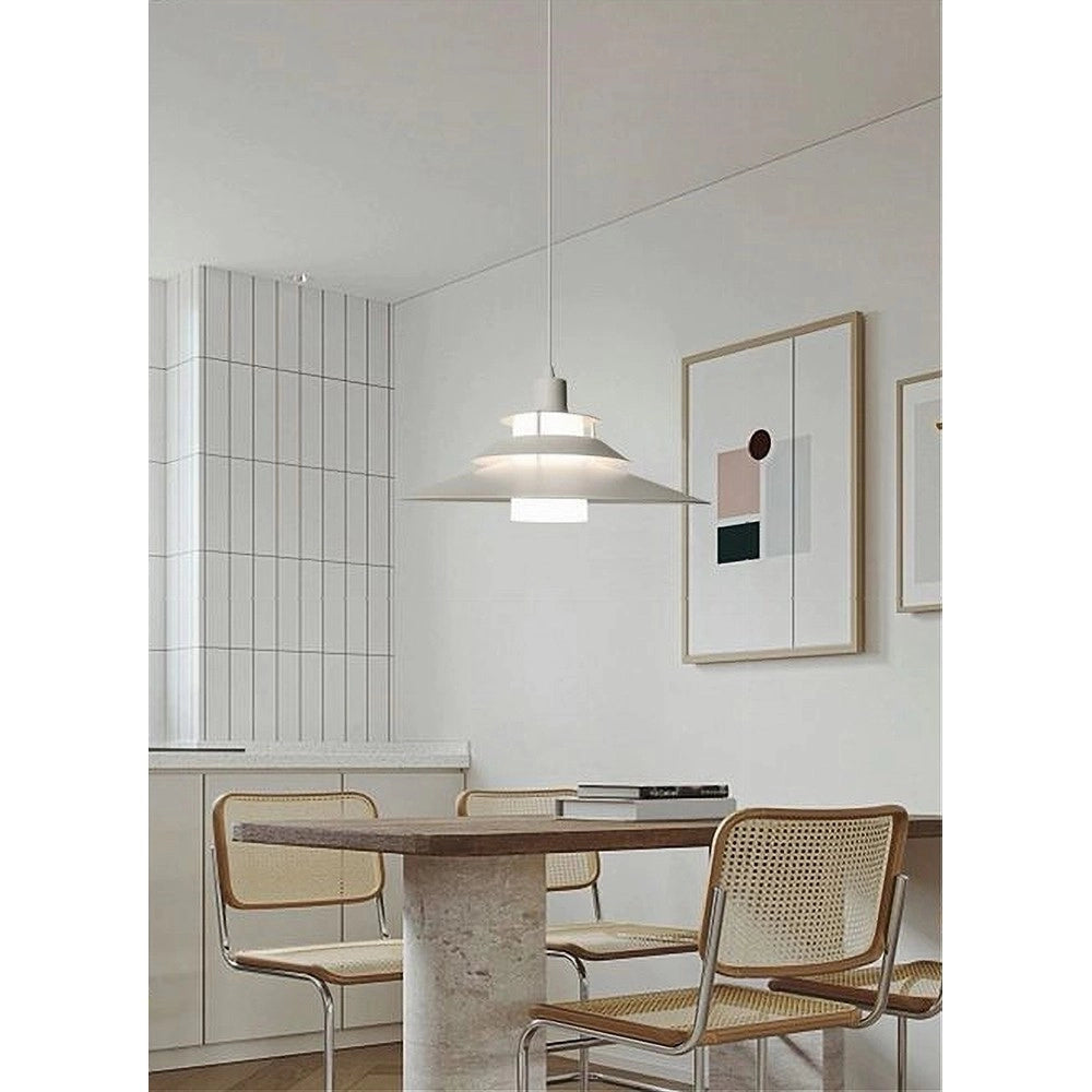 Trade Shop - Lampadario A Sospensione Industriale E27 Lampada Pendente Vintage Retrò Lp-88 - Bianco