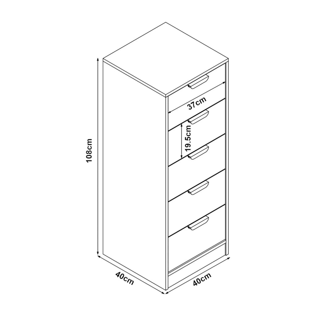 Cassettiera pratico mobile contenitore per ingresso soggiorno camera da letto MDF 108 x 40 x 40 cm effetto rovere 03_0009315