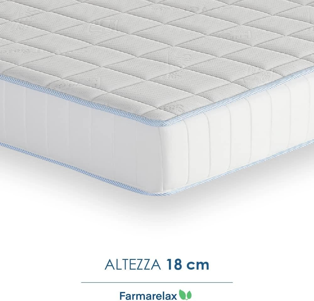 Materasso Memory singolo foam adattivo 160x190 h18 cm ortopedico e anatomico Farmarelax