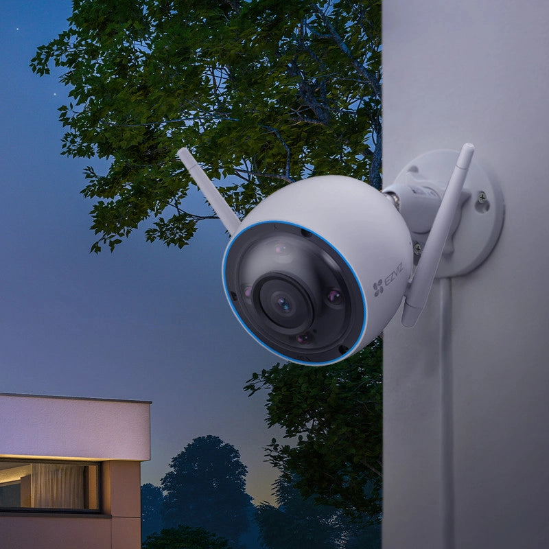 Telecamera WiFi Esterno.  Visione Notturna a Colori. IP Camera. Intelligenza Artificiale EZVIZ H3 2k