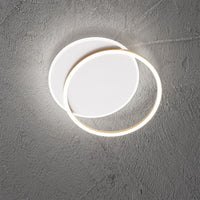 Plafoniera Moderna Orbita Metallo Bianco Oro Led 60W 3000K Dimmerabile Ip20
