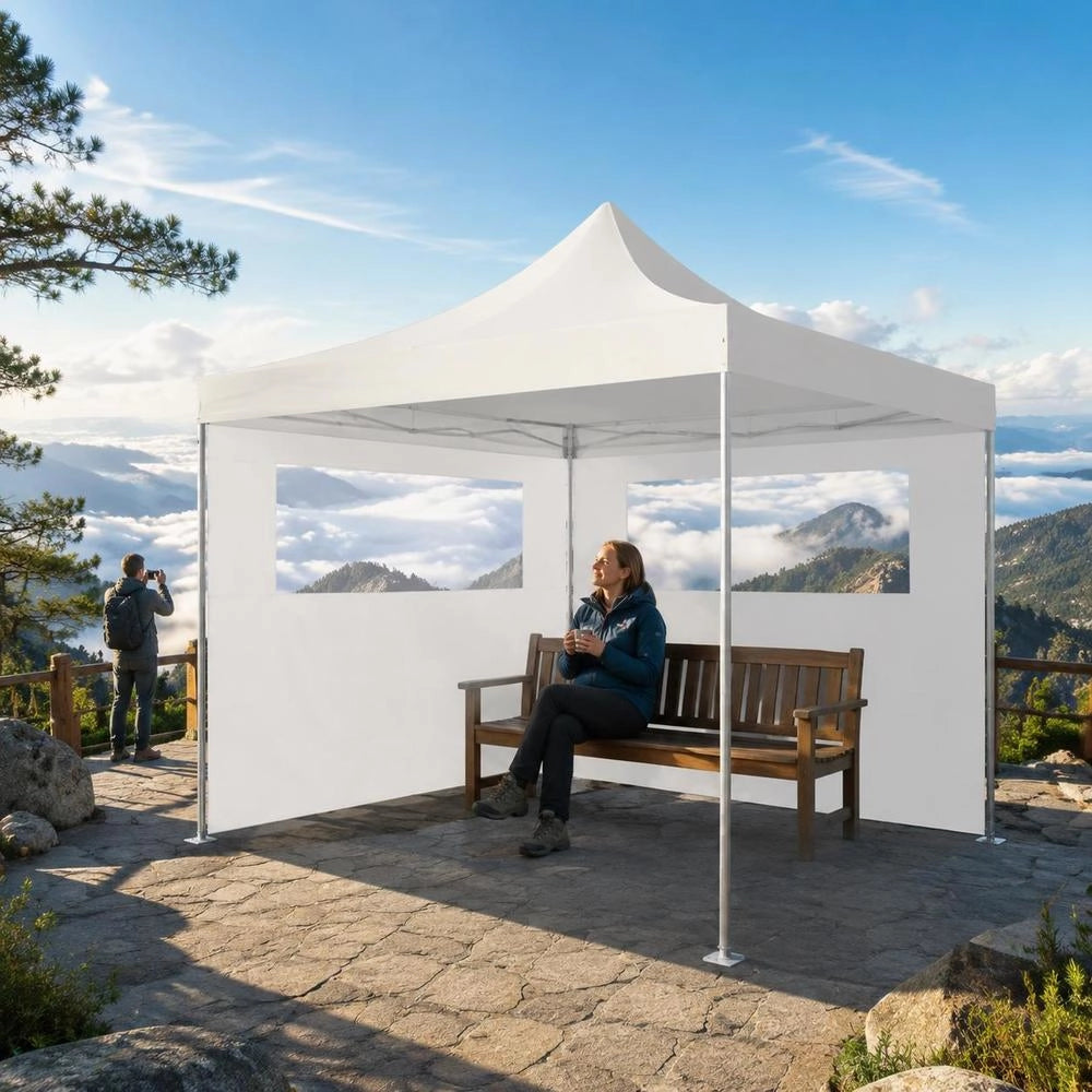Pavilion Side Wall With Windows 6x2 M White
