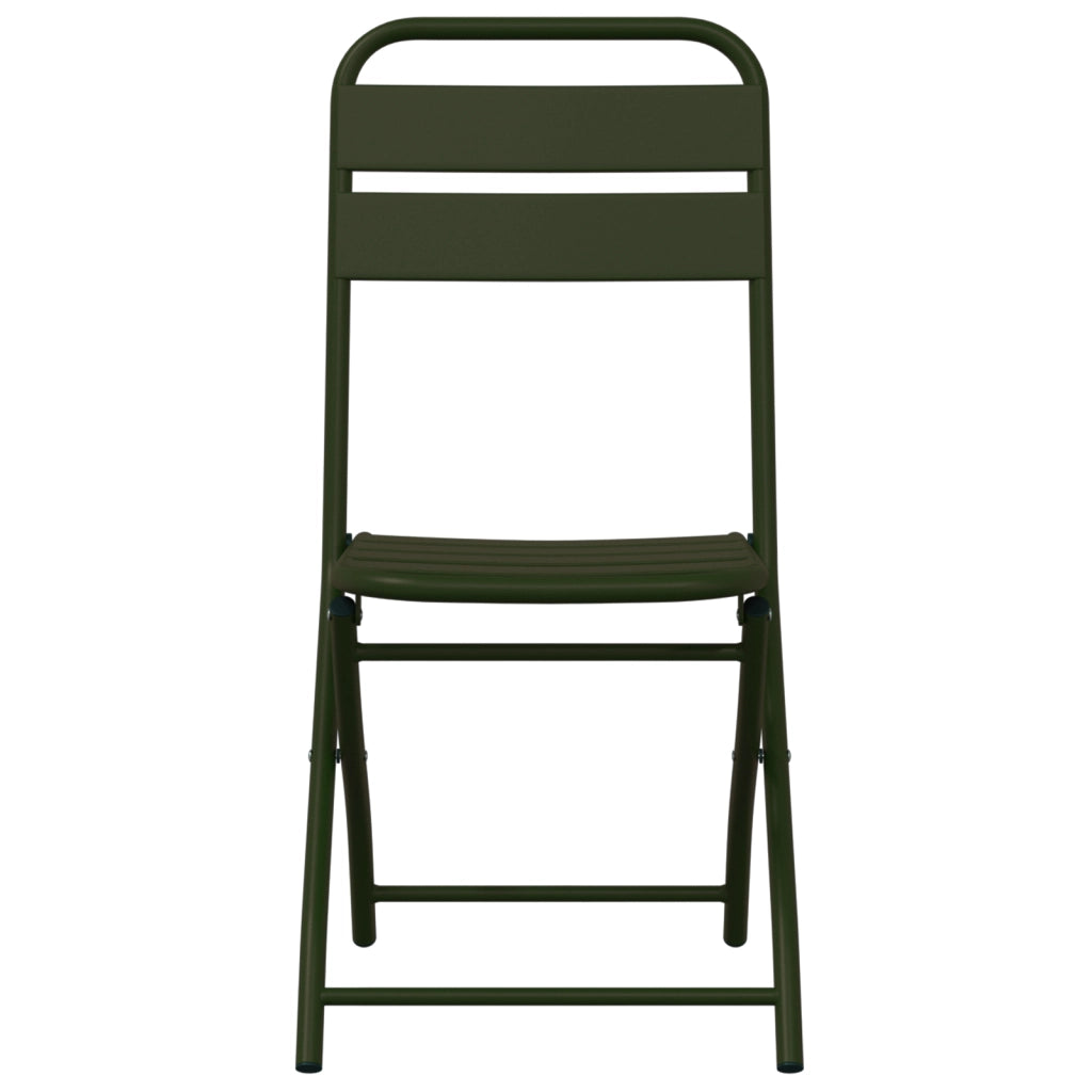 Sedia da Giardino Pieghevole 2 pcs Verde Scuro 42x52x82 cm Acciaio Verniciato