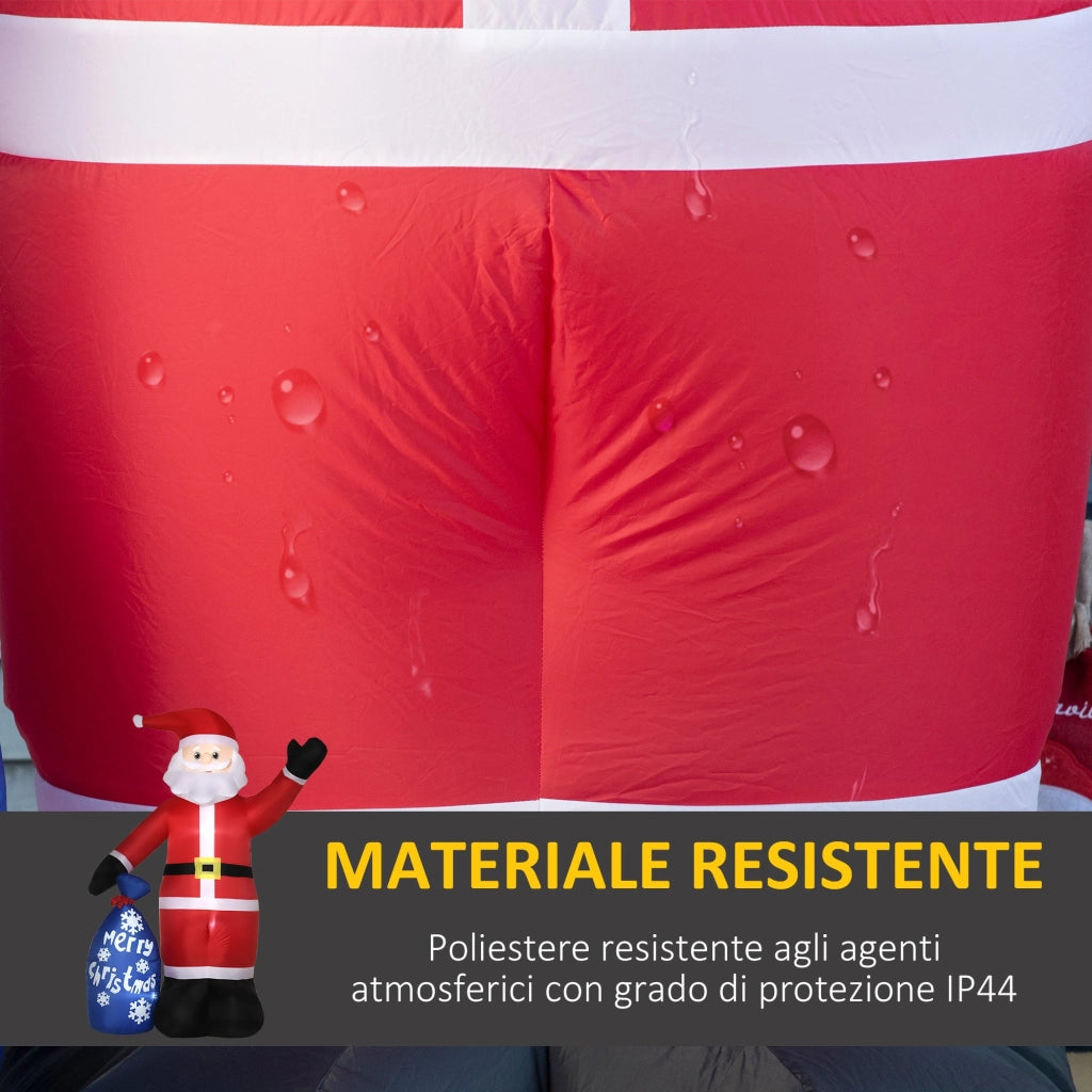 Babbo Natale Gonfiabile Luminoso 146x77x238 cm con  Luci LED
