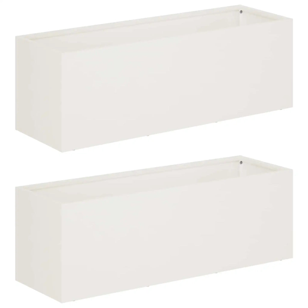 Vaso da giardino 2 pz Bianco 40 x 20 x 20 cm 8005137