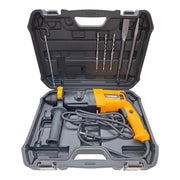 Trapano tassellatore demolitore 710W con percussione attacco SDS Plus ideale per forature su cemento legno e metallo dotato di valigetta e accessori