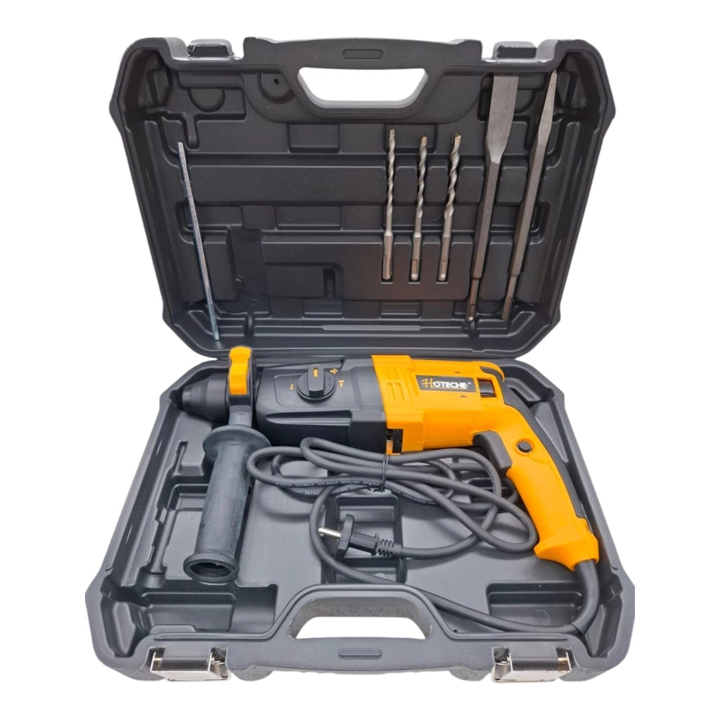 Trapano tassellatore demolitore 710W con percussione attacco SDS Plus ideale per forature su cemento legno e metallo dotato di valigetta e accessori