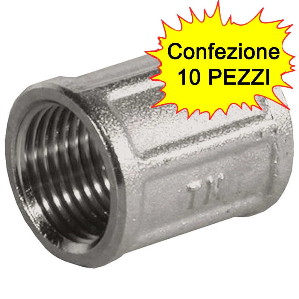 Manicotto in ottone cromato ff 1/2 confezione pezzi 10