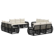 Set Divano da Giardino 12 pcs Nero e Bianco Crema polyrattan 3435367