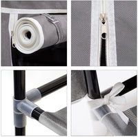 Mobile scarpiera ripiano in tessuto con cerniera 161 cm grigio 13_0001642