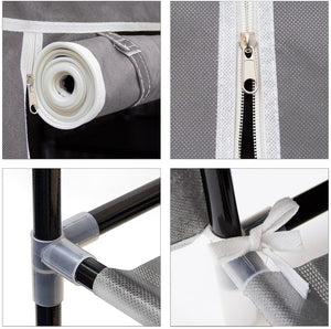 Mobile scarpiera ripiano in tessuto con cerniera 161 cm grigio 13_0001642