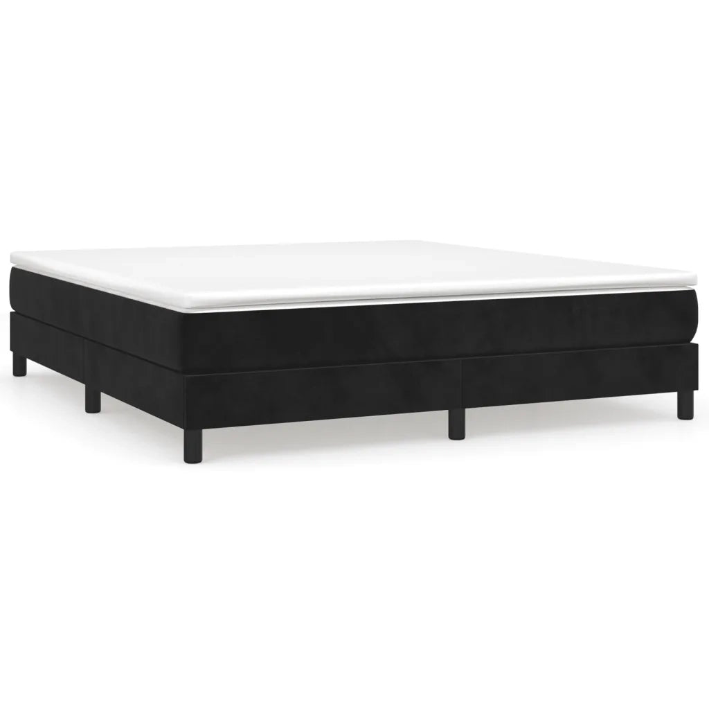 Struttura Letto a Rete a Molle-Giroletto Nero 160x200 cm in Velluto 655279