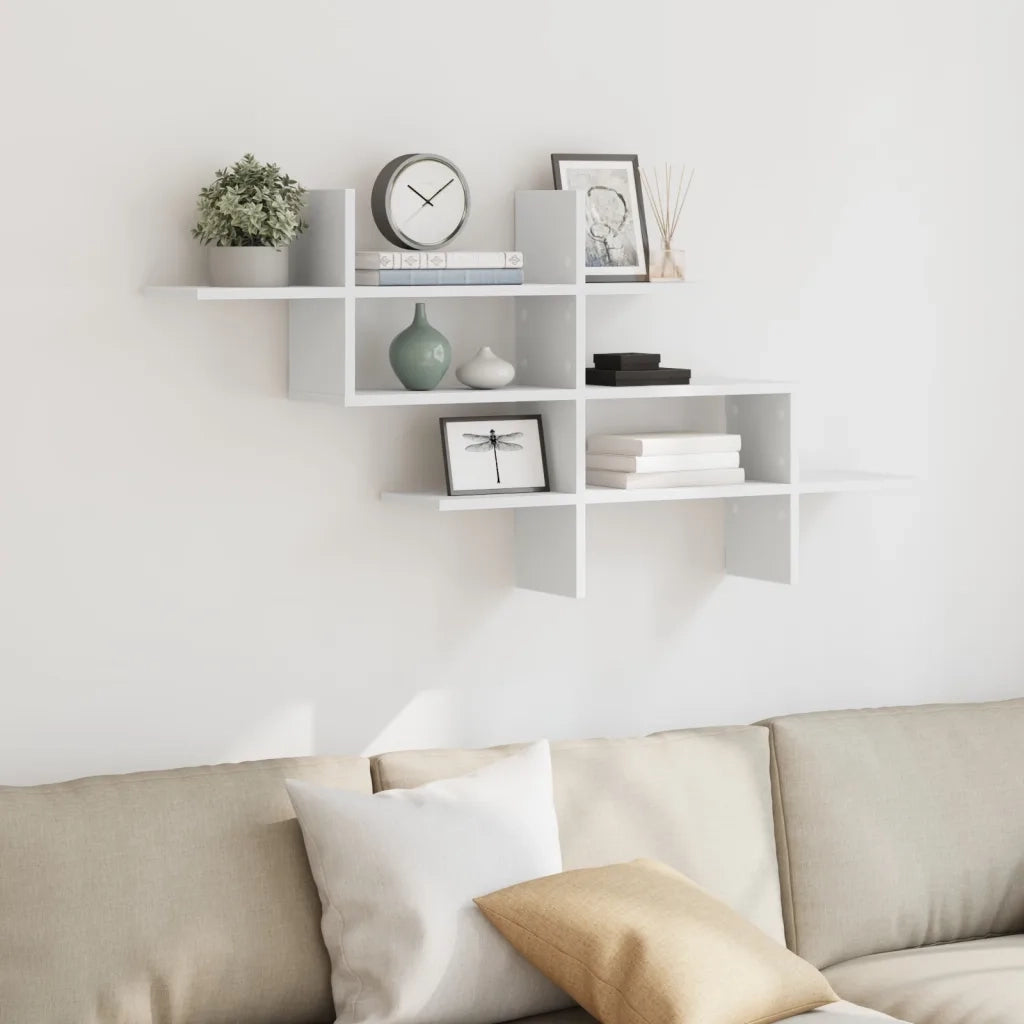 vidaXL Scaffale a Parete Bianco 124,5x18x60,5 cm in Truciolato