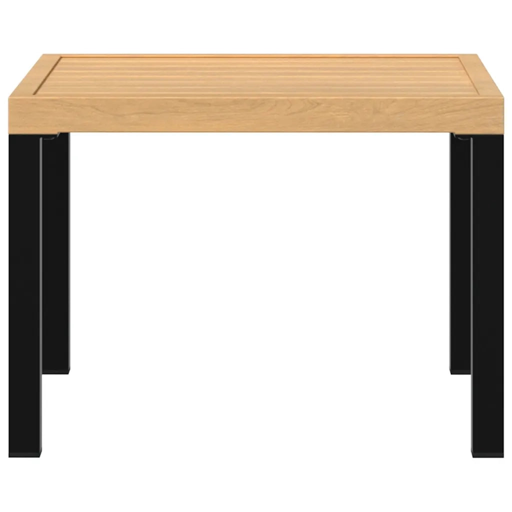 Tavolino-Tavolino da soggiorno-Tavolo Giardino Nero 55x55x39,5cm Acciaio Verniciato Polvere