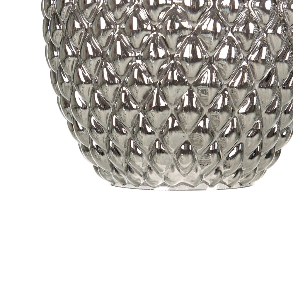 Lampada da terra Base in ferro grigio e nero Paralumi in vetro fumé 2 punti luce Accessori per la casa Illuminazione