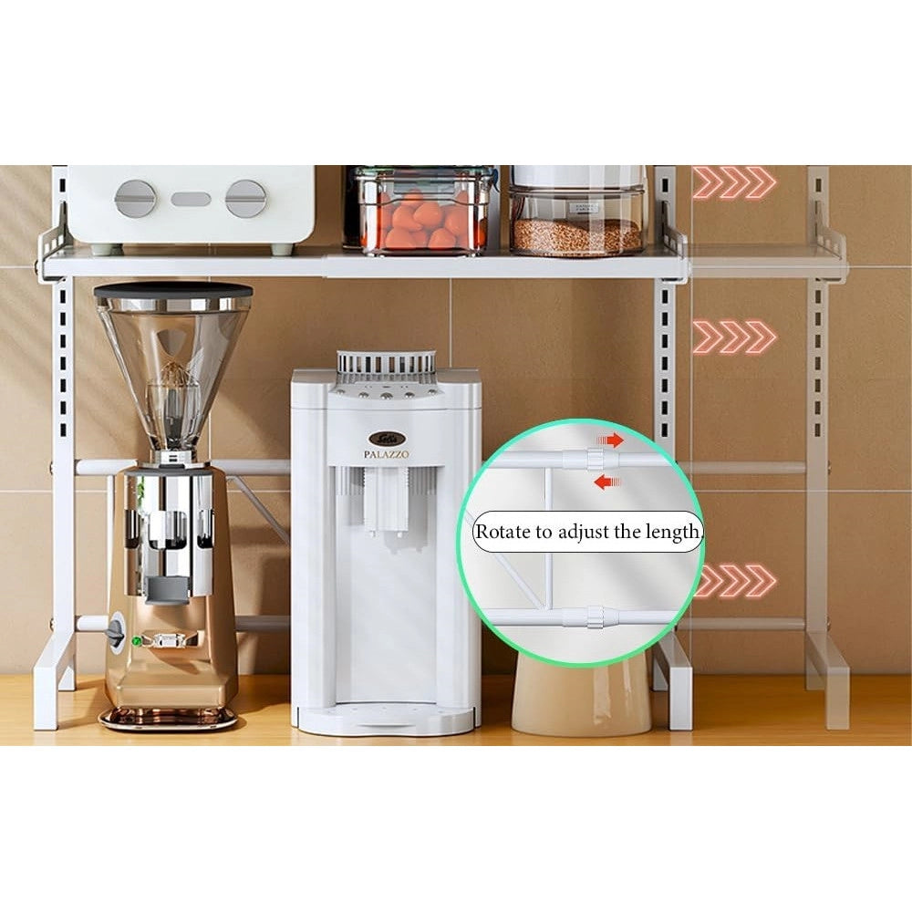 Trade Shop - Mensola Espandibile Per Forno A Microonde Scaffale Cucina Organizzatore Tavolo Regolabile -