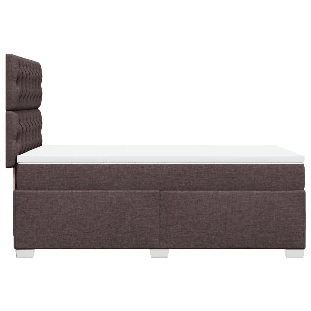 Giroletto a Molle con Materasso Marrone Scuro 90x190cm Tessuto