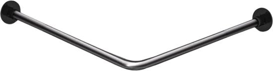Maniglia per doccia a scomparsa - L-shape - Acciaio inox - Nero - 70-100x70-100 cm