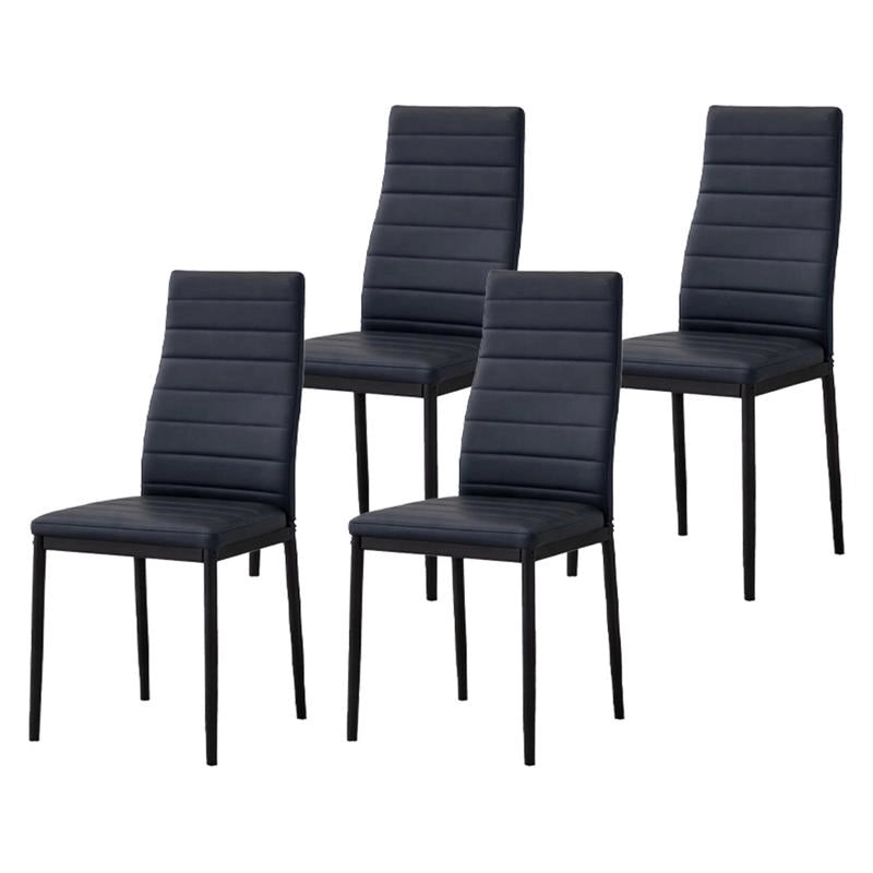 SET 4 SEDIE IVY NERA IN METALLO CON SEDUTA IMBOTTITA 53 X 46 X H97 CM