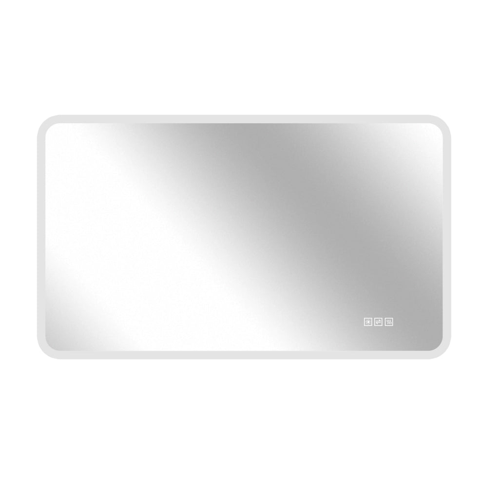 Specchio LED da bagno 60x100 cm con bordo satinato, anti-appannamento, 3 tonalità luce, dimmerabile