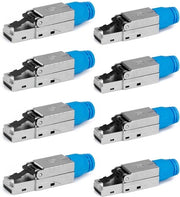 8 pezzi di connettore RJ45 senza strumenti Cat 8 per cavi di installazione - connettore LAN con schermatura metallica - 40 Gbit/s 2000 MHz.