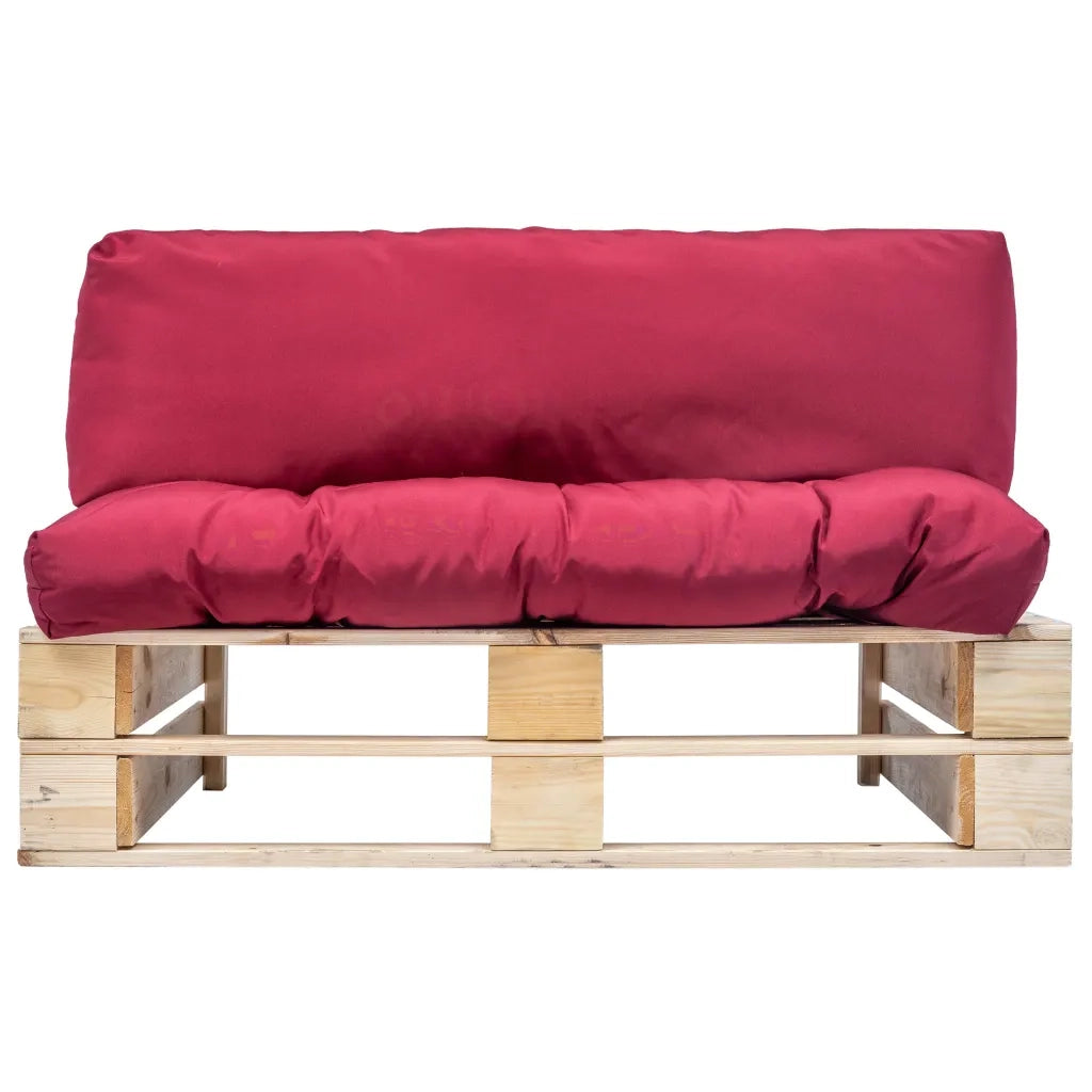 Divano da Giardino a Pallet con Cuscini Rossi in Legno di Pino cod mxl 55723