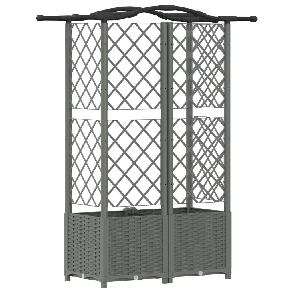 Letto Rialzato con Griglia e Tetto Grigio Chiaro PP 42032584