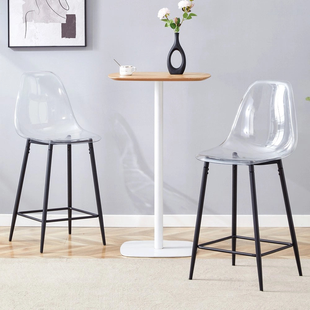 Set 2 Sgabelli da Bar Trasparenti ¨C MINIMAL ¨C Struttura in Metallo, Design Moderno