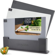 Set di taglieri in plastica - nero e grigio - formato grande - resistente alla lavastoviglie - 32 x 22 x 07cm