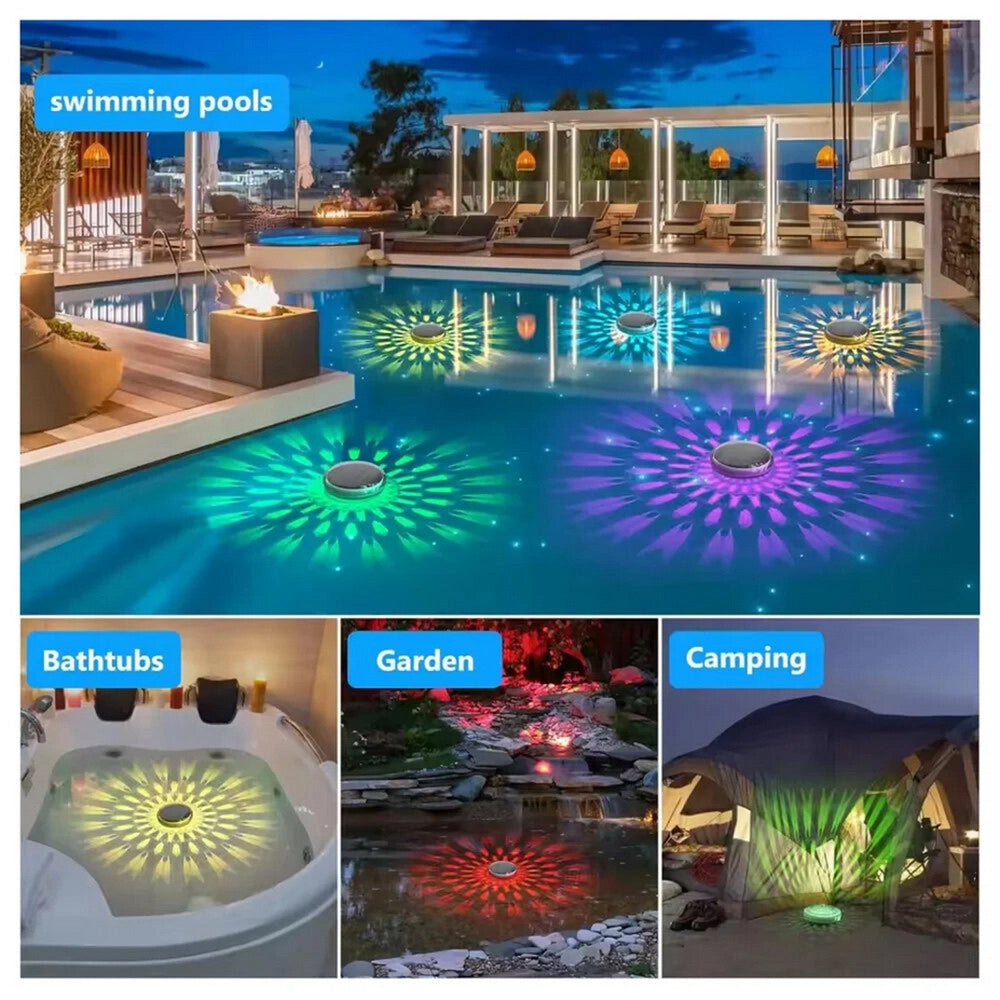 Lampada a LED a ricarica Solare Galleggiante RGB IP67 per Piscina – Illuminazione Decorativa Esterna