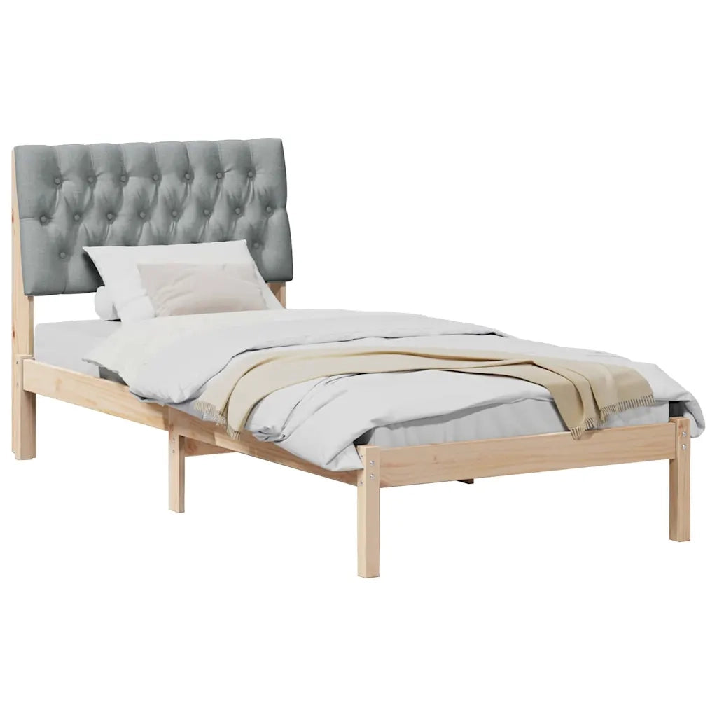 Letto con Testiera Rivestita-Struttura Letto con Testiera Marrone 90 x 190 cm 248699