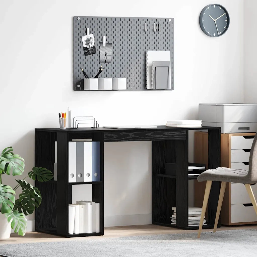 Scrivania | Tavolo da Ufficio Rovere Nero 130 x 50.5 x 75 cm Legno multistrato