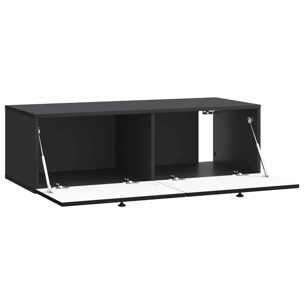 Mobile Porta TV da Muro Montaggio a parete Nero 98 x 41 x 30 cm