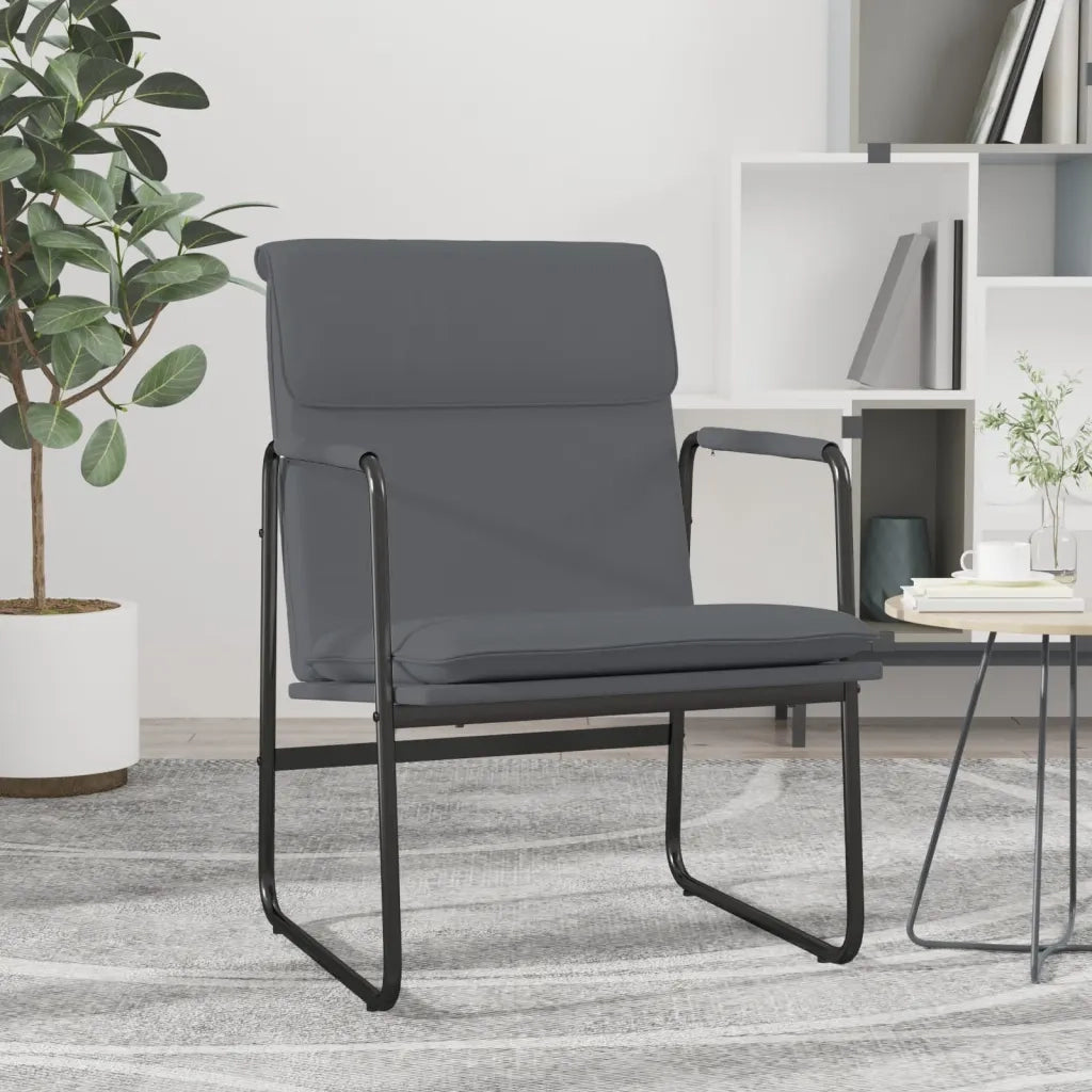 Poltrona | Sedia Lounge Grigia 55x64x80 cm in Similpelle
