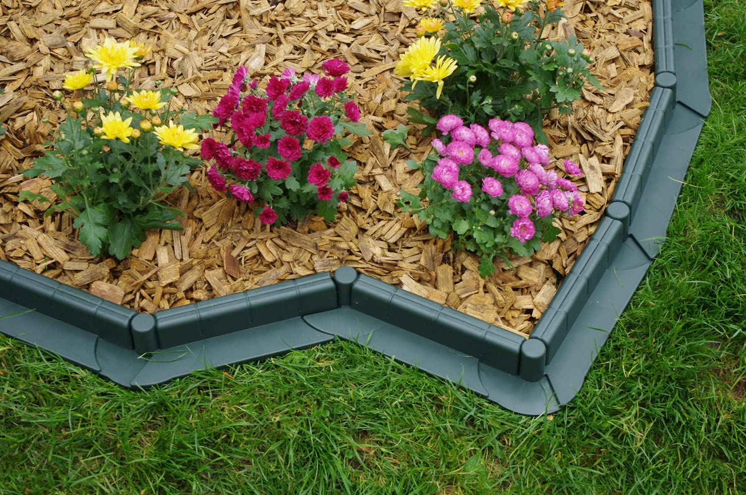 La bordatura di decorazione in plastica per il prato, VERDE ? 10 m di lunghezza x 6 cm