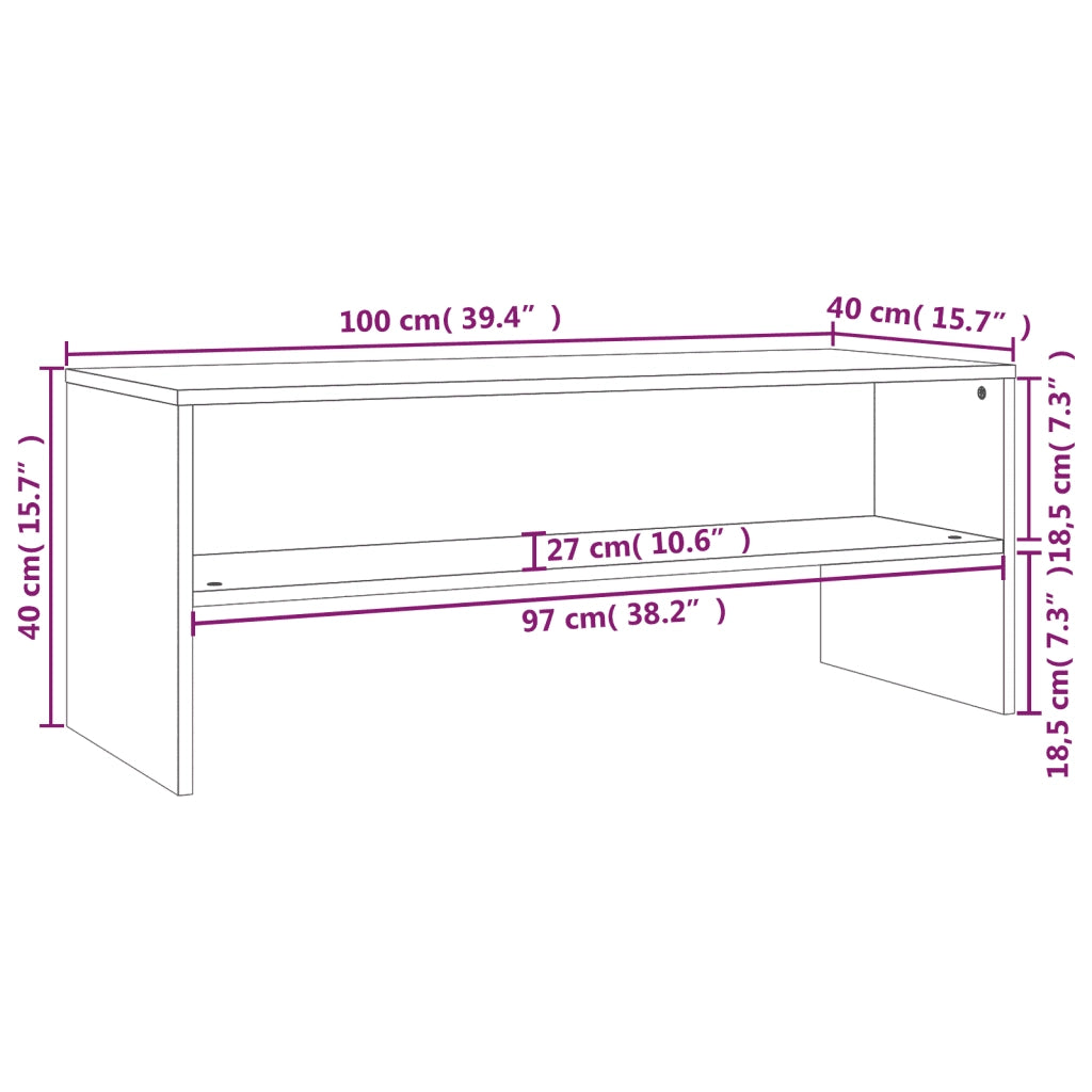 Mobile Porta TV Bianco 100x40x40 cm in Legno Multistrato 800045