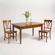 Set tavolo classico legno greca bassano 160x90x78 con 6 sedie seduta legno - Mobili 2G