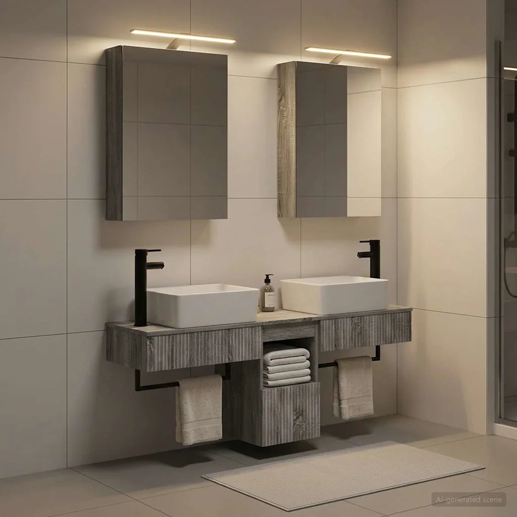 Set di Armadi da Bagno 5 pcs Sonoma grigio 50 x 14,5 x 70 cm 3406316