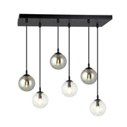 Lampadario Emibig Cosmo 6xE14 nero vetro multicolor