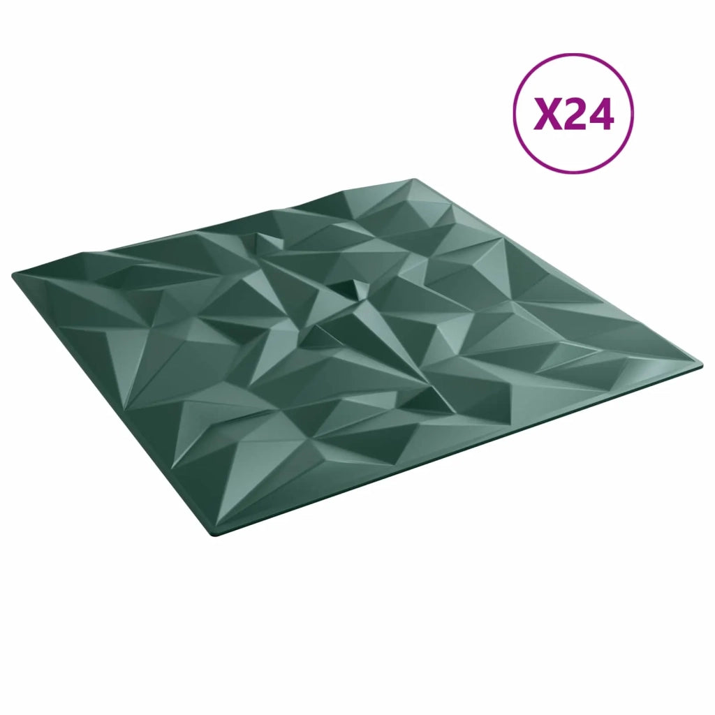 Pannelli da parete 24 pz 50 x 50 cm Verde ametista Schiuma XPS 42046063
