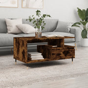 Tavolino da Salotto-Tavolino da soggiorno-Tavolo Rovere Fumo 90x49x45 cm Legno Multistrato 748919