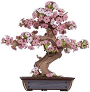 Puzzele per Bonsai in Legno 3D - Decorazione con Fiori Rosa